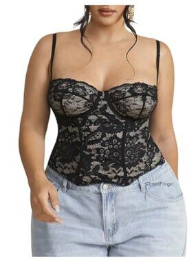Women's Plus Size Lace Bustier Corset Tops | Going Out Camisole Tops